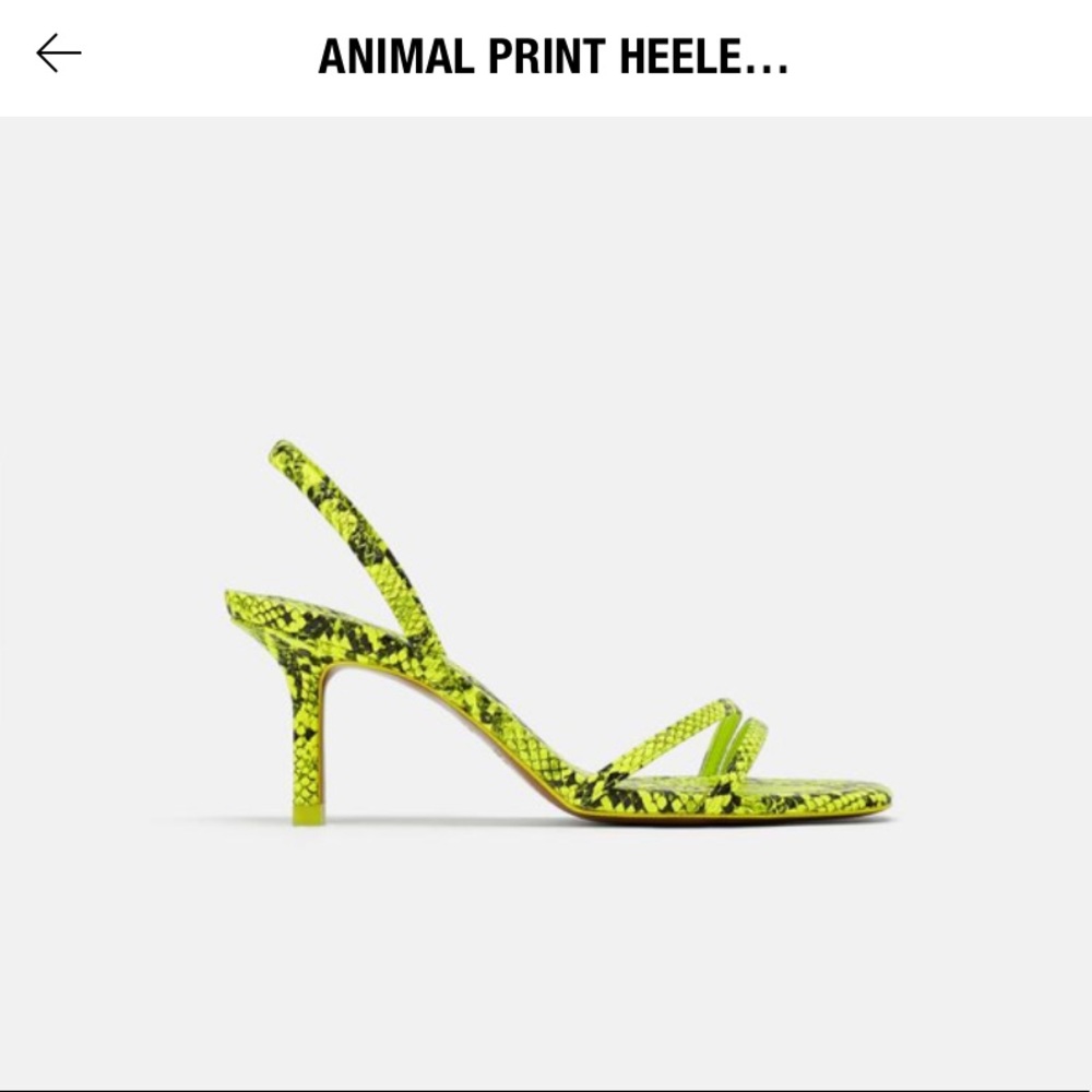Zara neon snake sandal